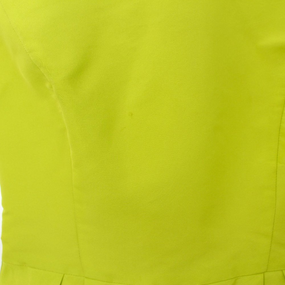 Tibi Lime Green Faille Peplum Shell - image 7